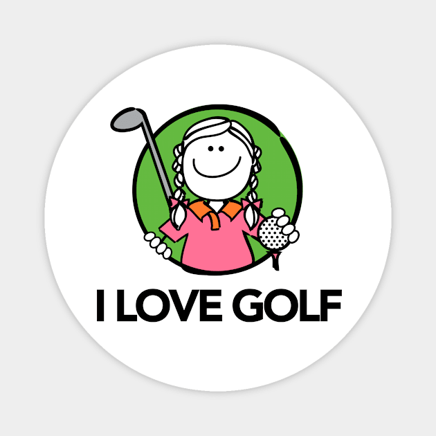 I Love Golf Magnet by MiCarita.com